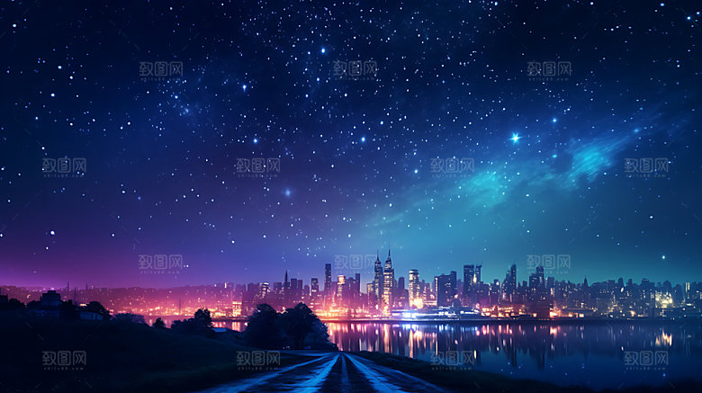 星空夜空风光摄影图
