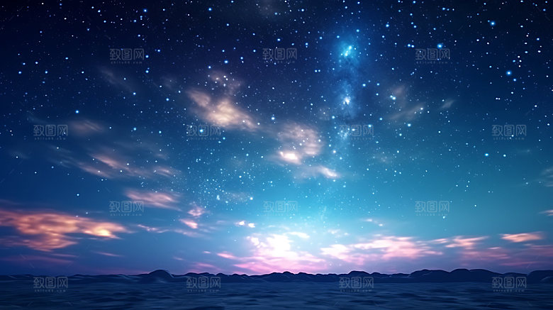 星空夜景夜空摄影图