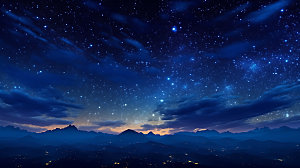 星空夜空风光摄影图