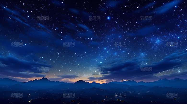 星空夜空风光摄影图