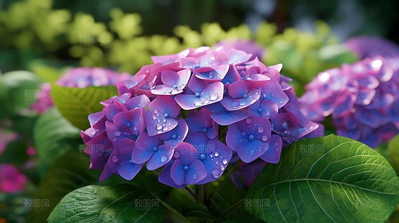 绣球花自然夏日摄影图