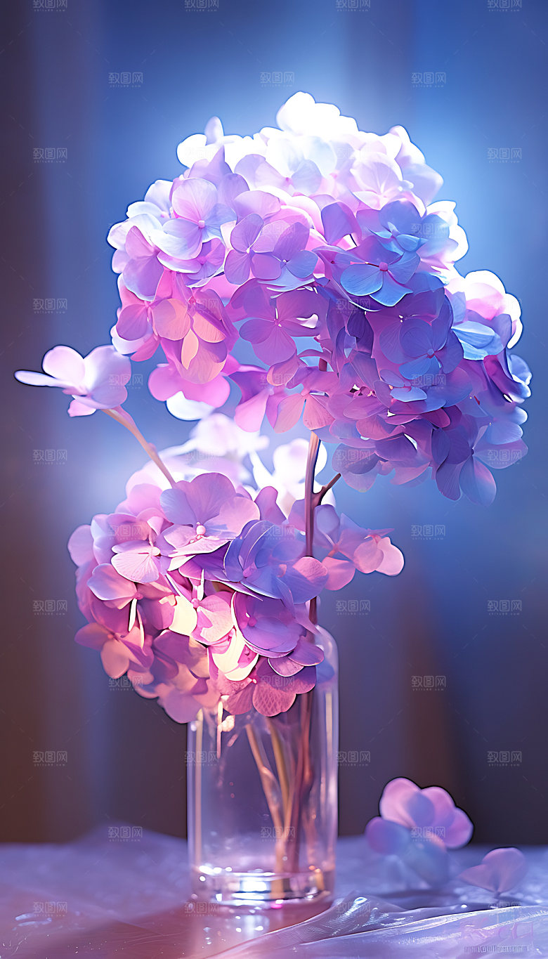 绣球花花卉夏日摄影图