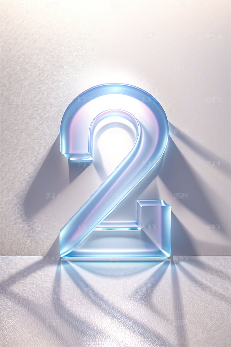 透明数字23D玻璃艺术字