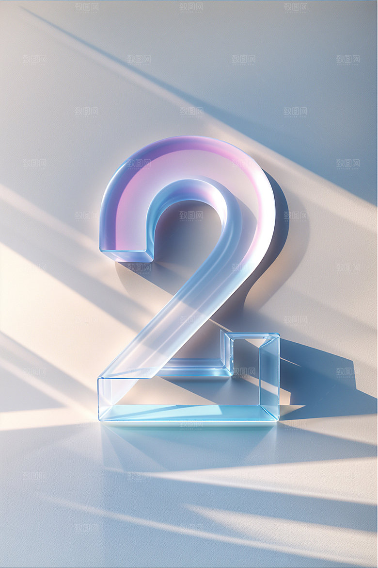 透明数字23D科技艺术字
