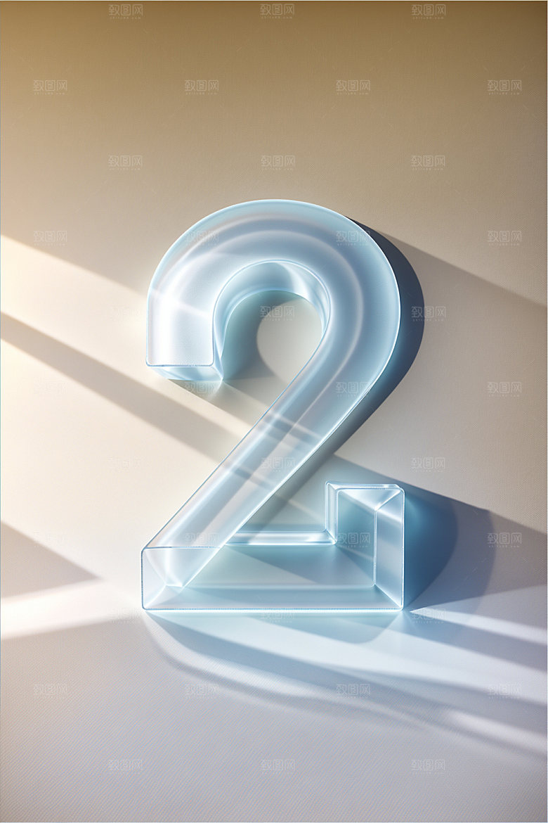 透明数字2时尚科技艺术字