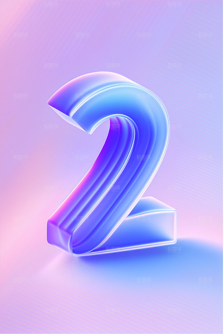 玻璃数字23D透明元素