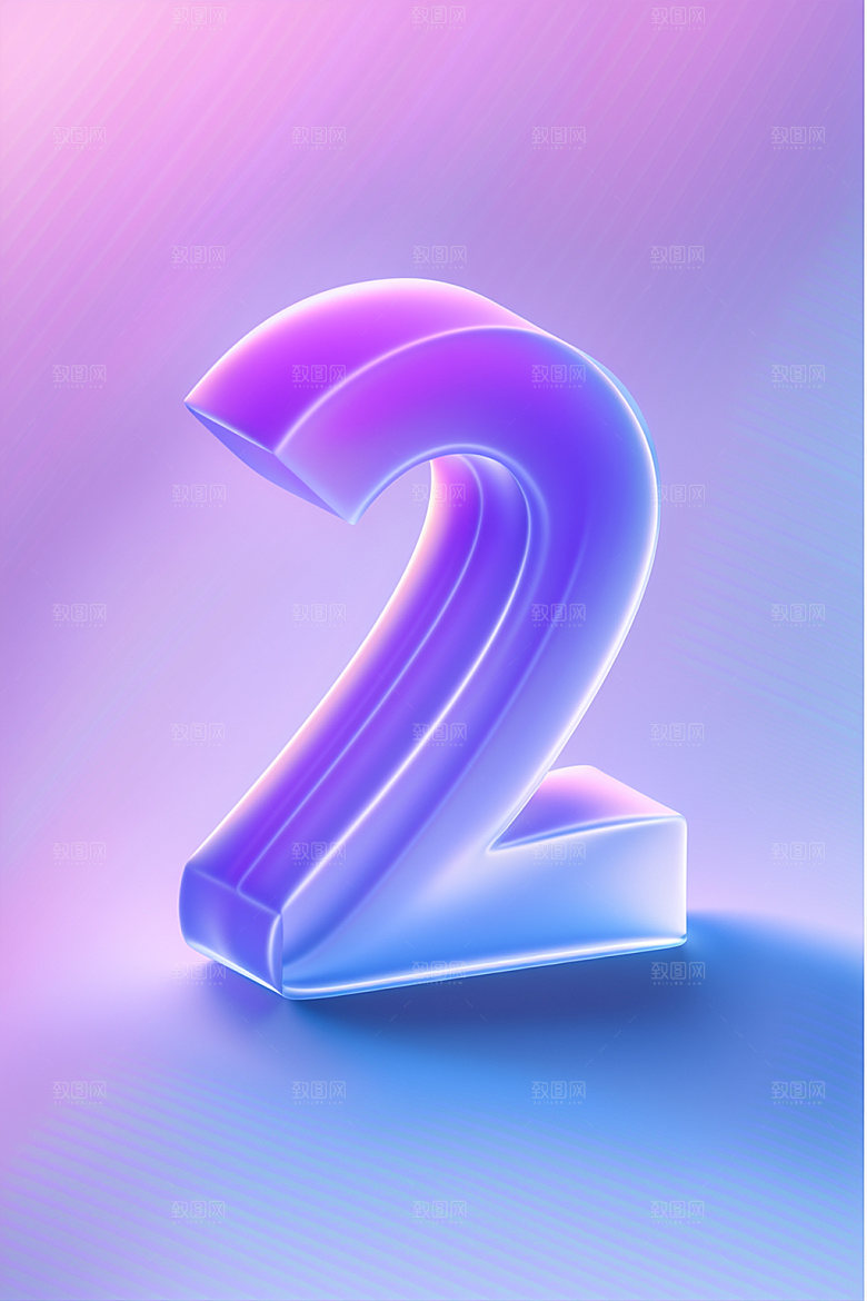 玻璃数字23D透明元素