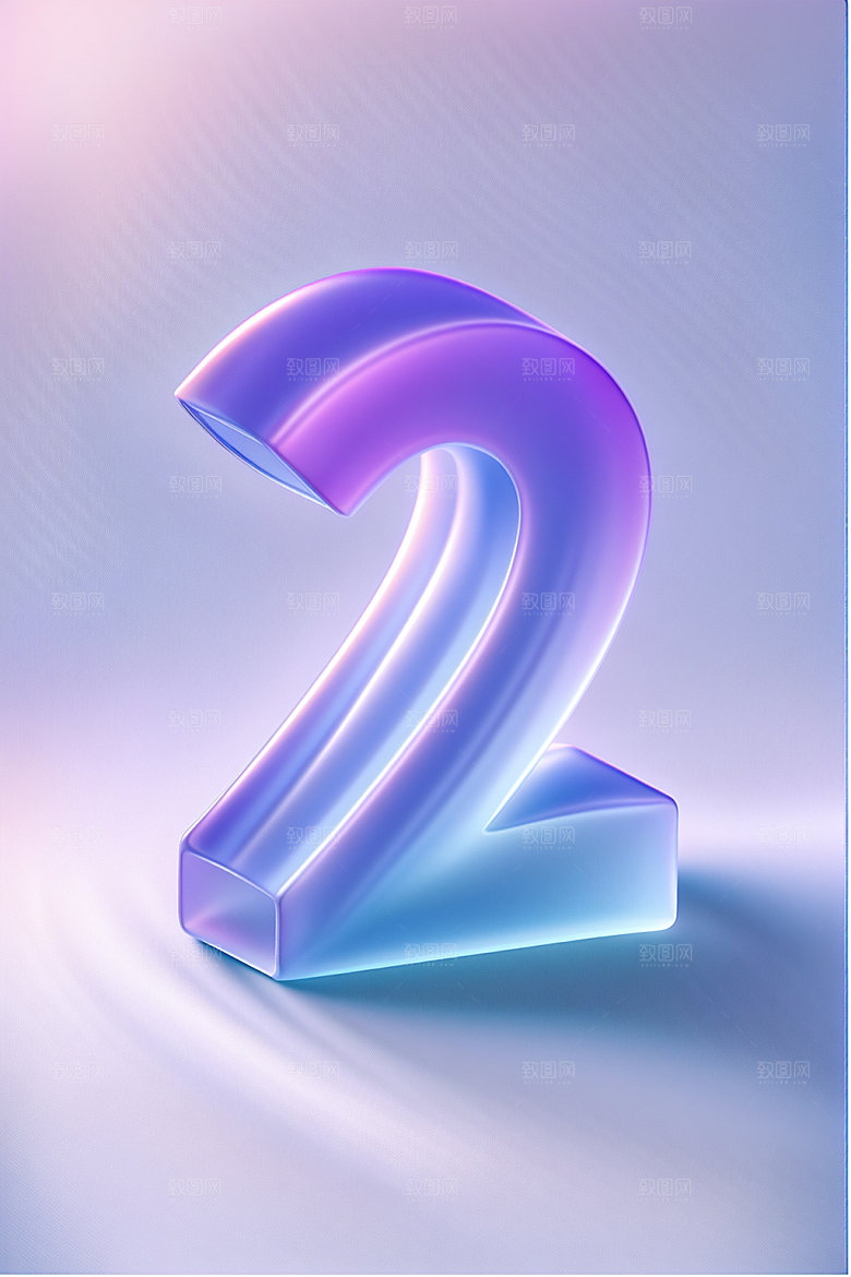 玻璃数字23D塑料元素