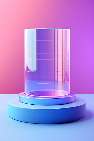 3D玻璃展台透明效果图