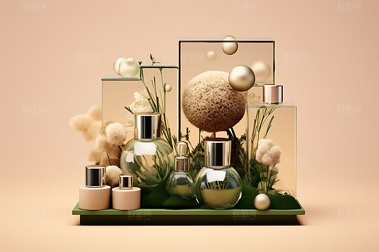 3D玻璃透明展柜效果图
