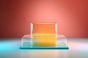 3D玻璃透明彩色效果图