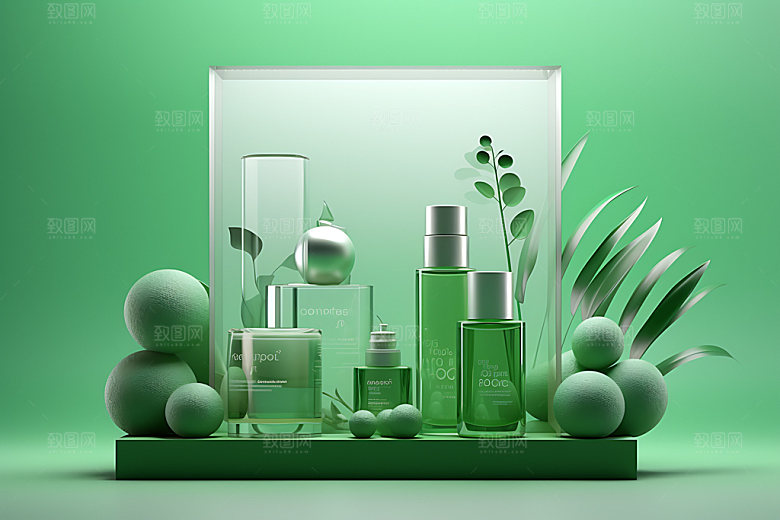 3D玻璃彩色展柜效果图
