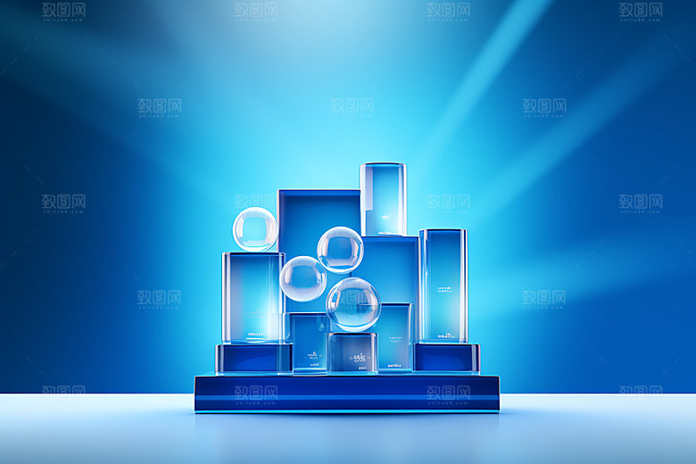 3D玻璃彩色透明效果图