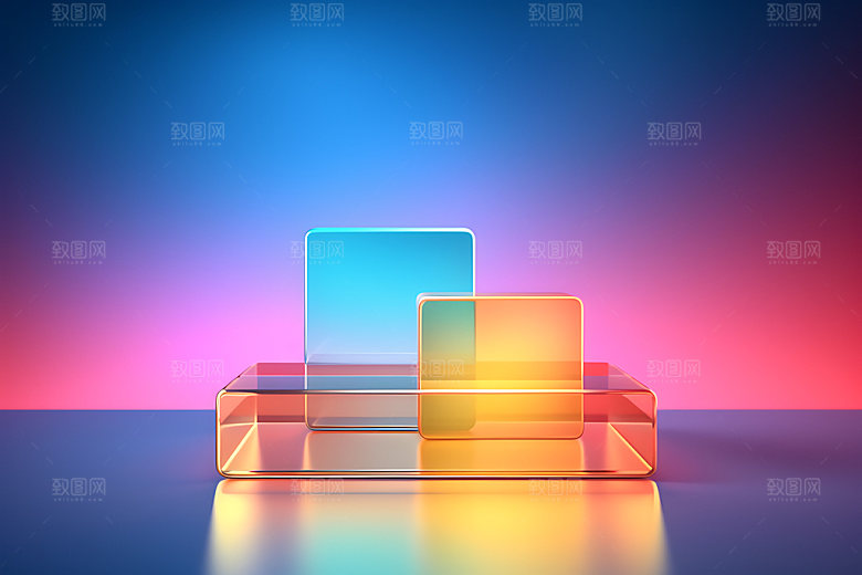 3D玻璃展柜质感效果图