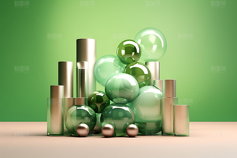 3D玻璃展柜质感效果图