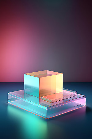 3D玻璃展柜透明效果图