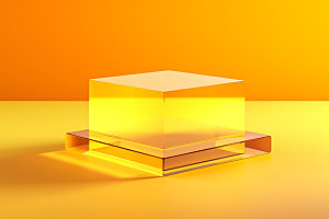 3D玻璃彩色几何效果图