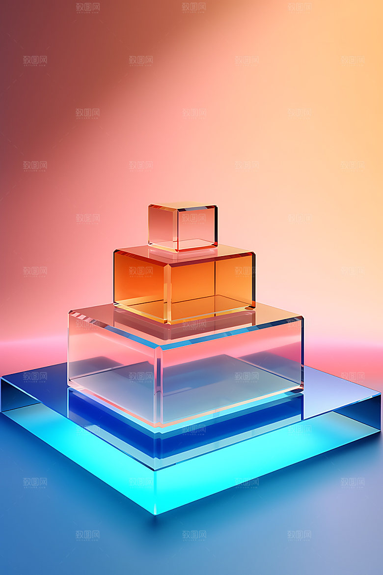 3D玻璃展柜质感效果图