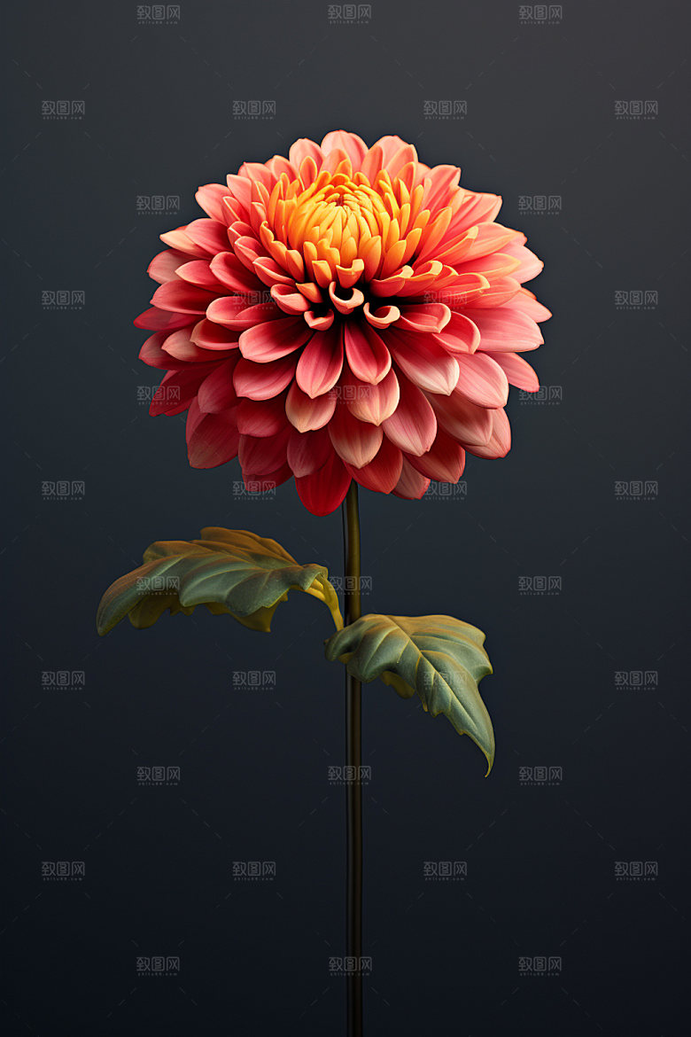 秋季花卉鲜花花朵模型