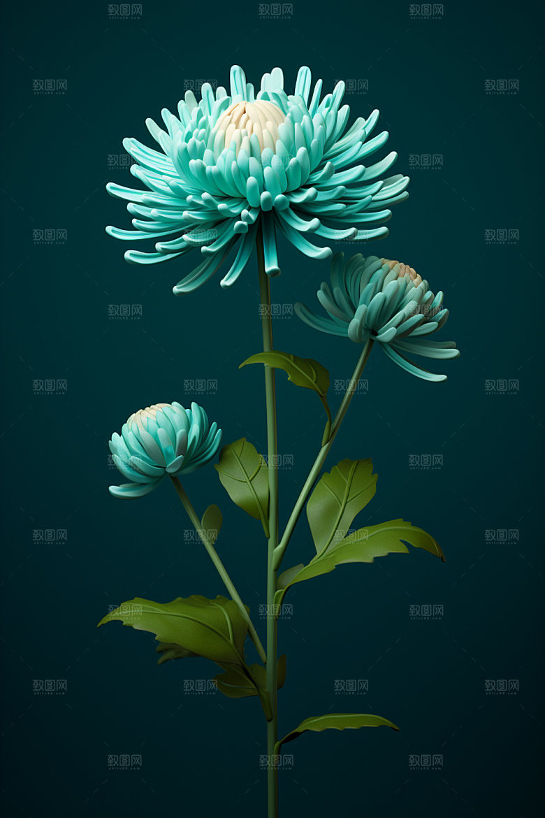 秋季花卉秋日花朵模型