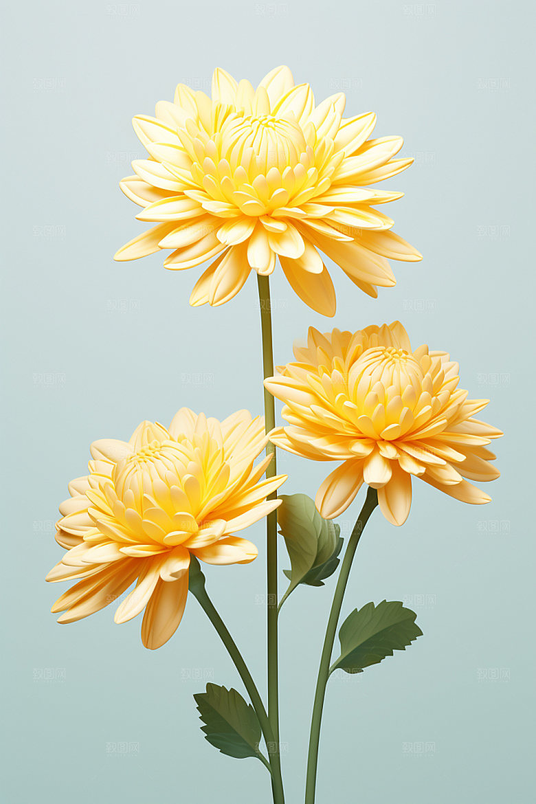 秋季花卉鲜花花朵模型