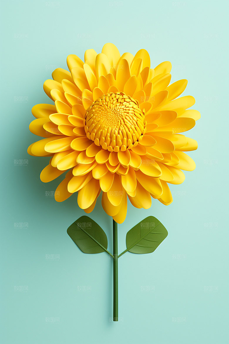 秋季花卉植物立体模型