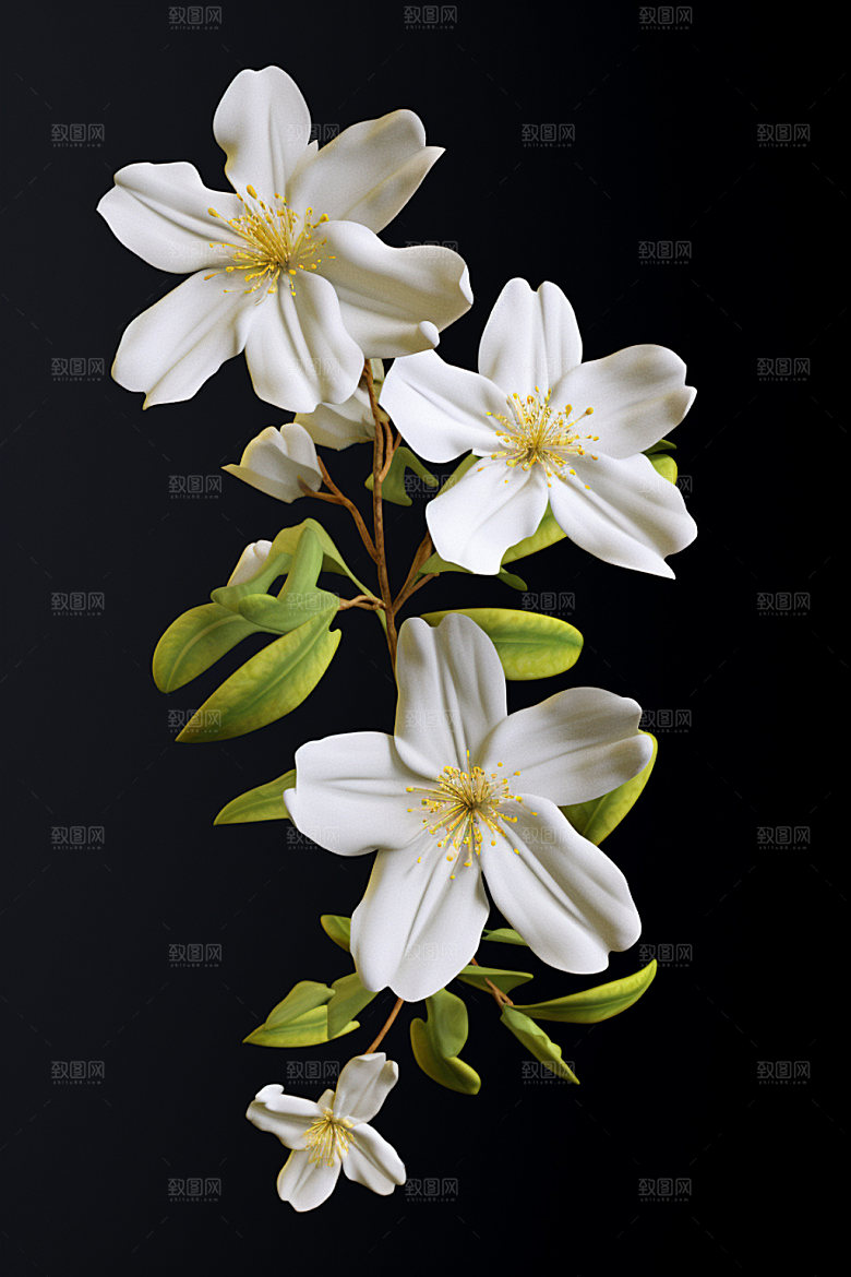 秋季花卉鲜花植物模型