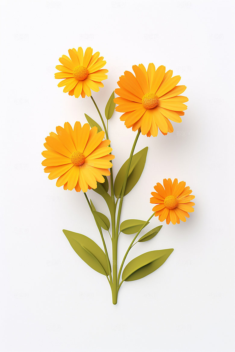 秋季花卉3D秋日模型