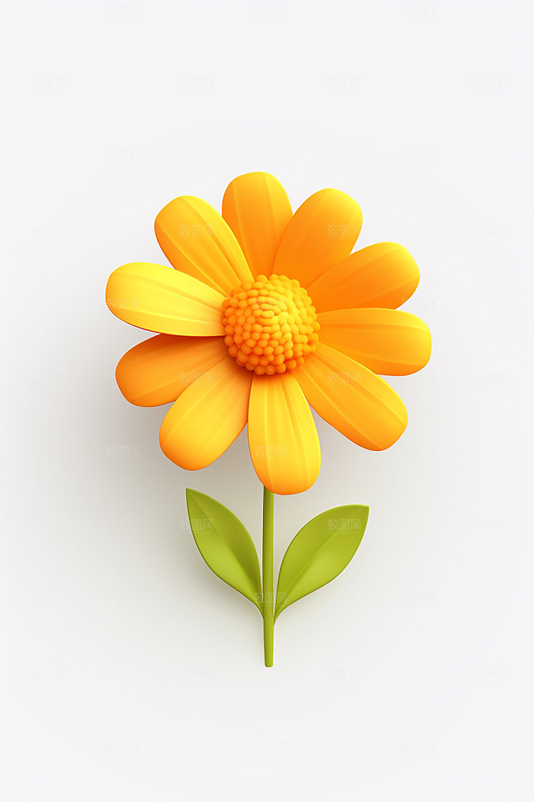 秋季花卉花朵立体模型