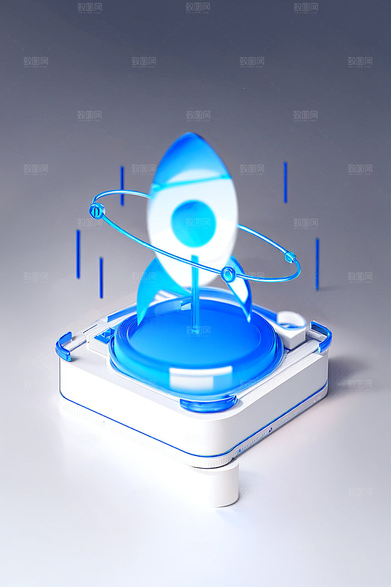 投资3D服务水晶图标