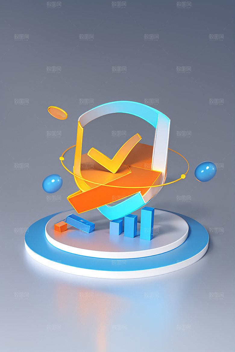 投资3D商务水晶图标