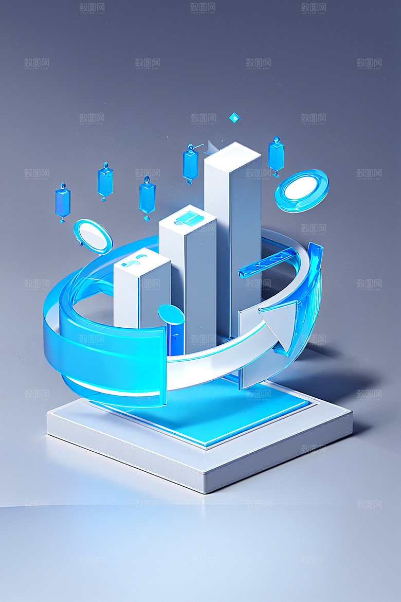 投资3D金融水晶图标