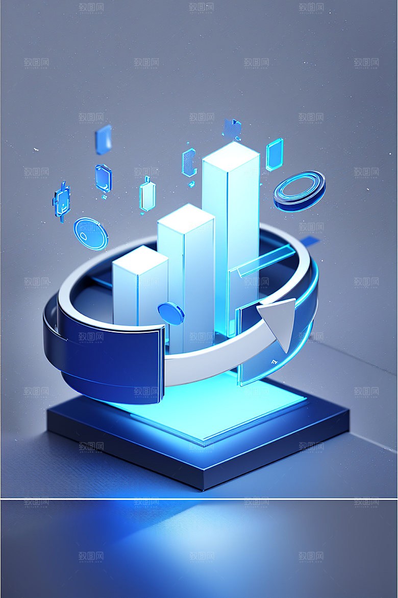 投资3D金融水晶图标