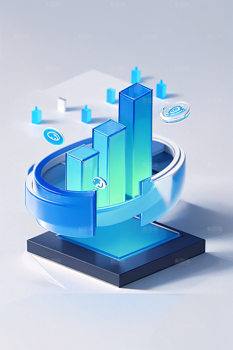 投资金融3D水晶图标