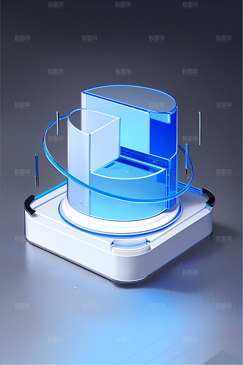 投资3D商务水晶图标