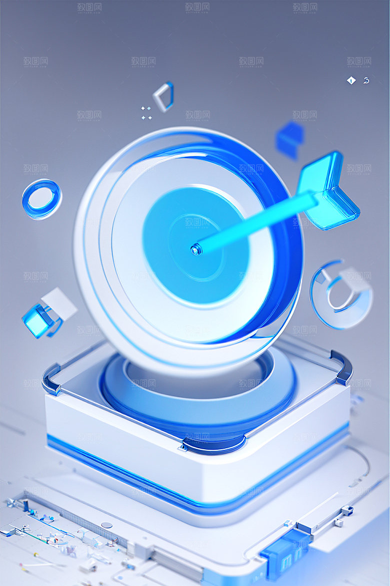 投资会议3D水晶图标