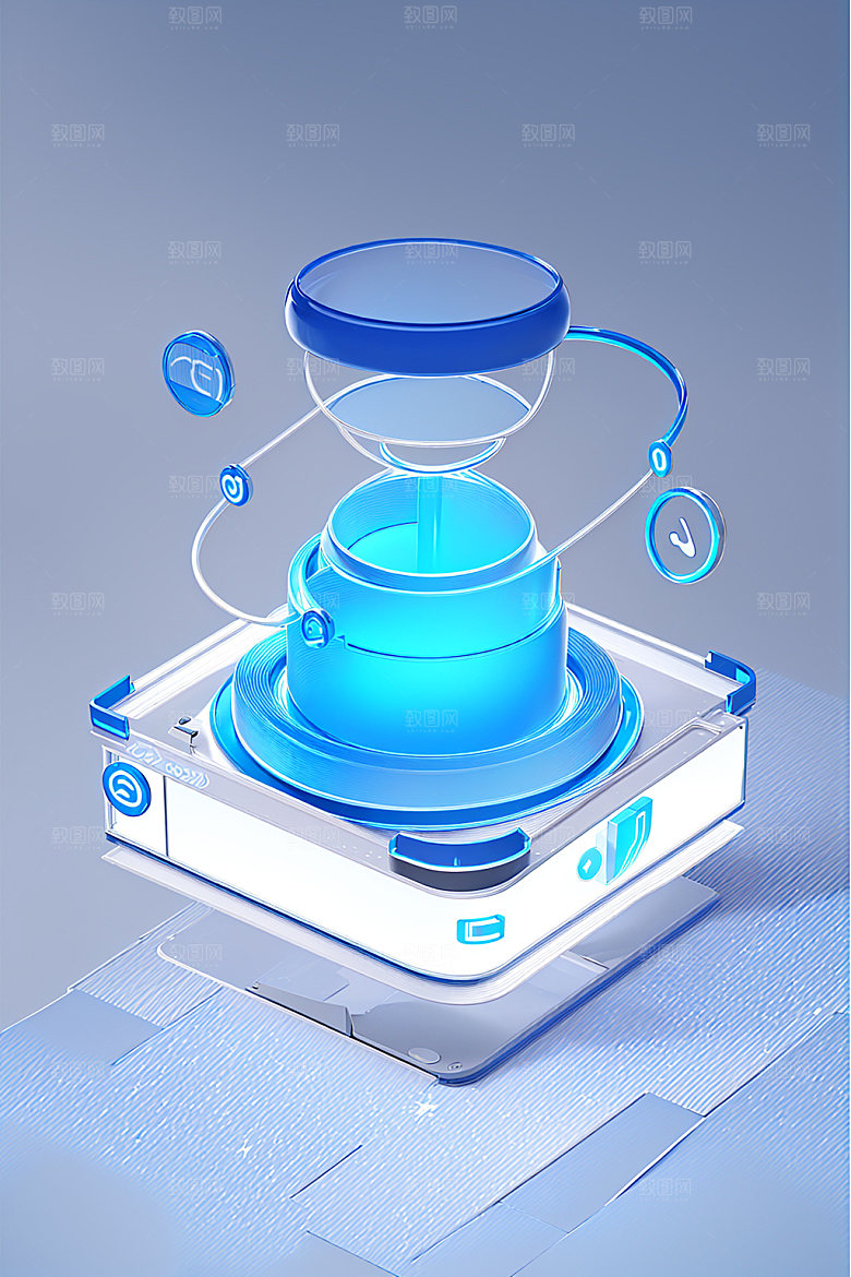 投资3D服务水晶图标