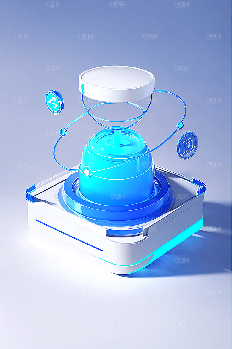投资3D工作水晶图标