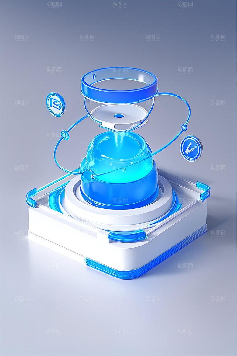 投资金融3D水晶图标