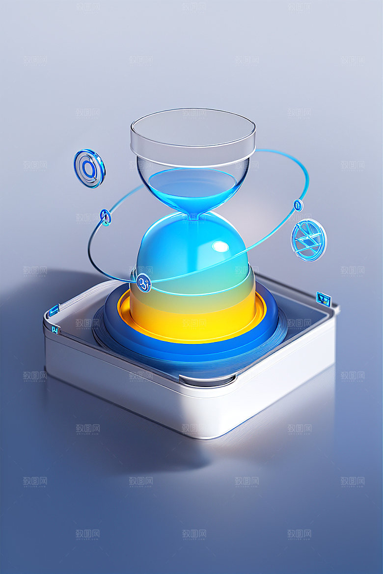 投资3D商务水晶图标