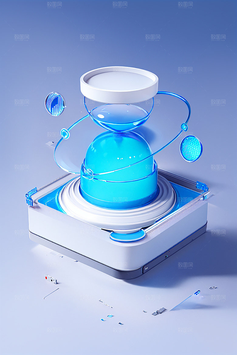 投资金融工作水晶图标