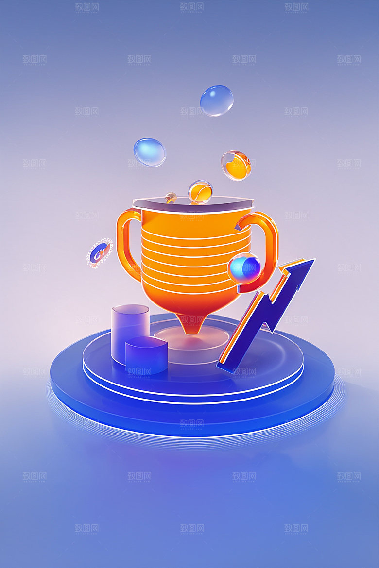 投资工作3D水晶图标