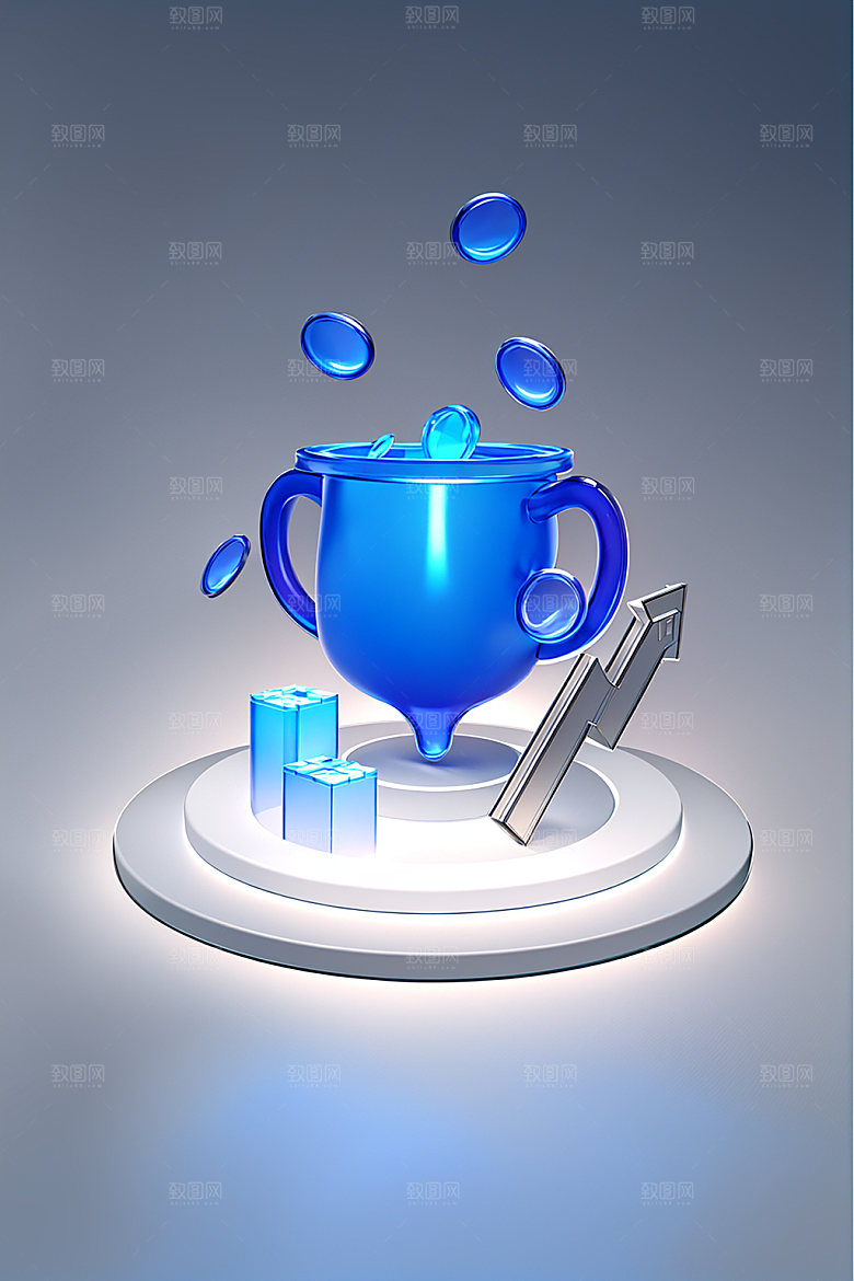 投资3D金融水晶图标