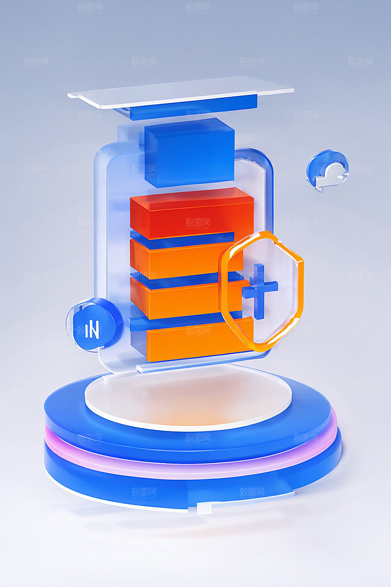 投资3D服务水晶图标