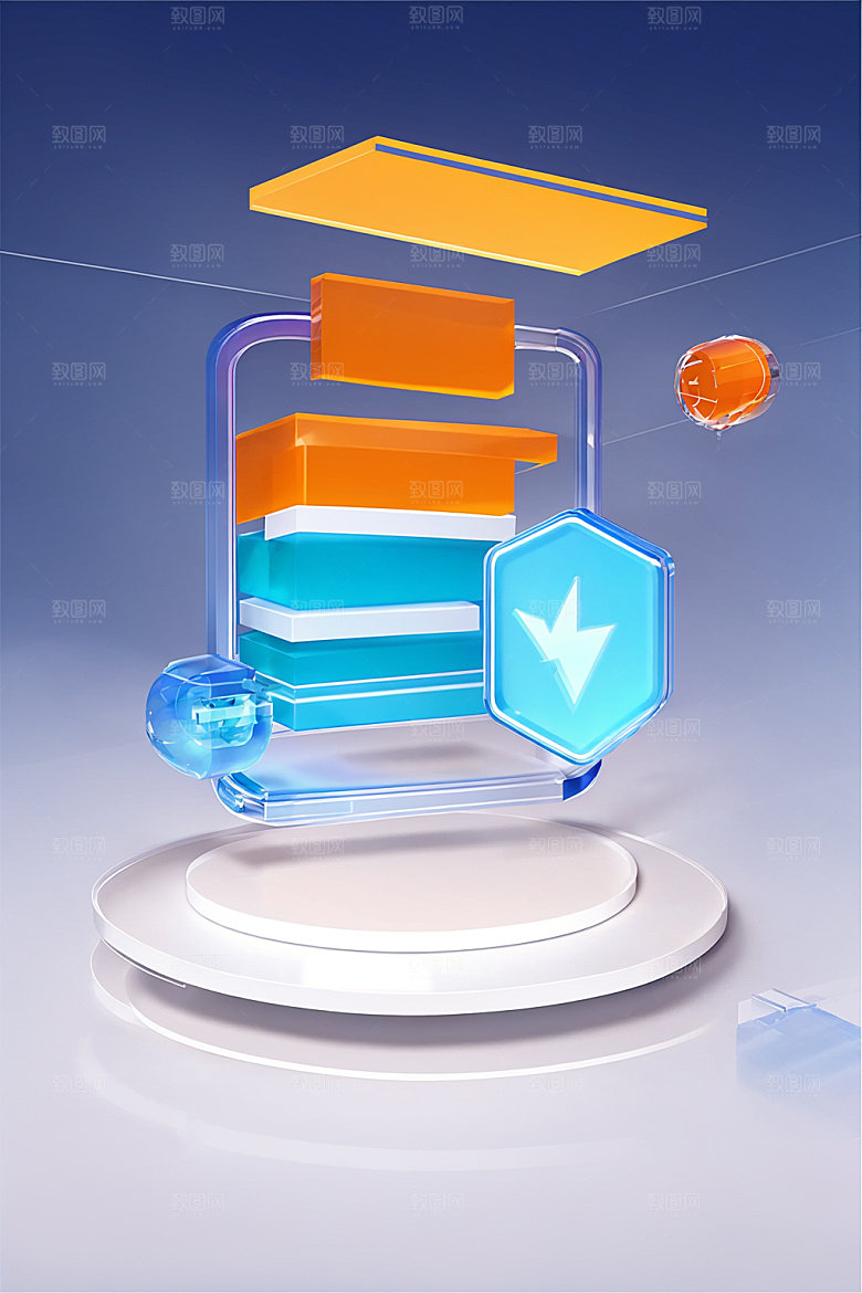 投资3D金融水晶图标