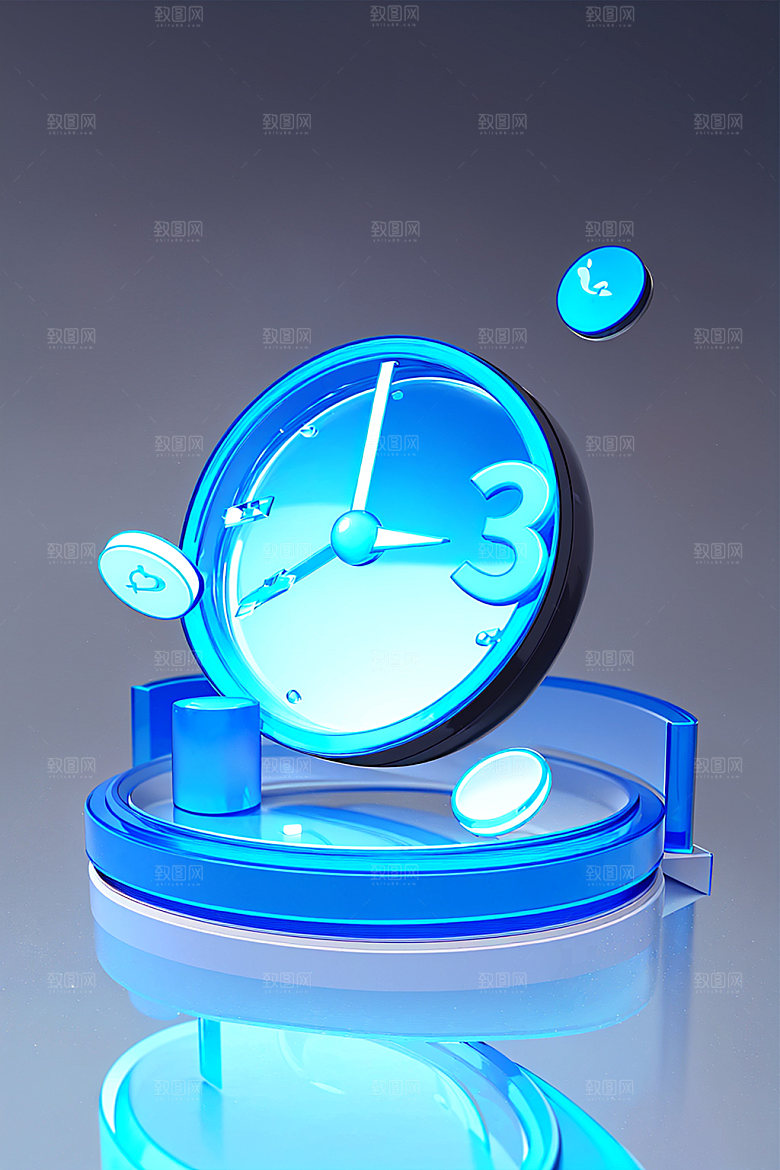 投资洽谈3D水晶图标