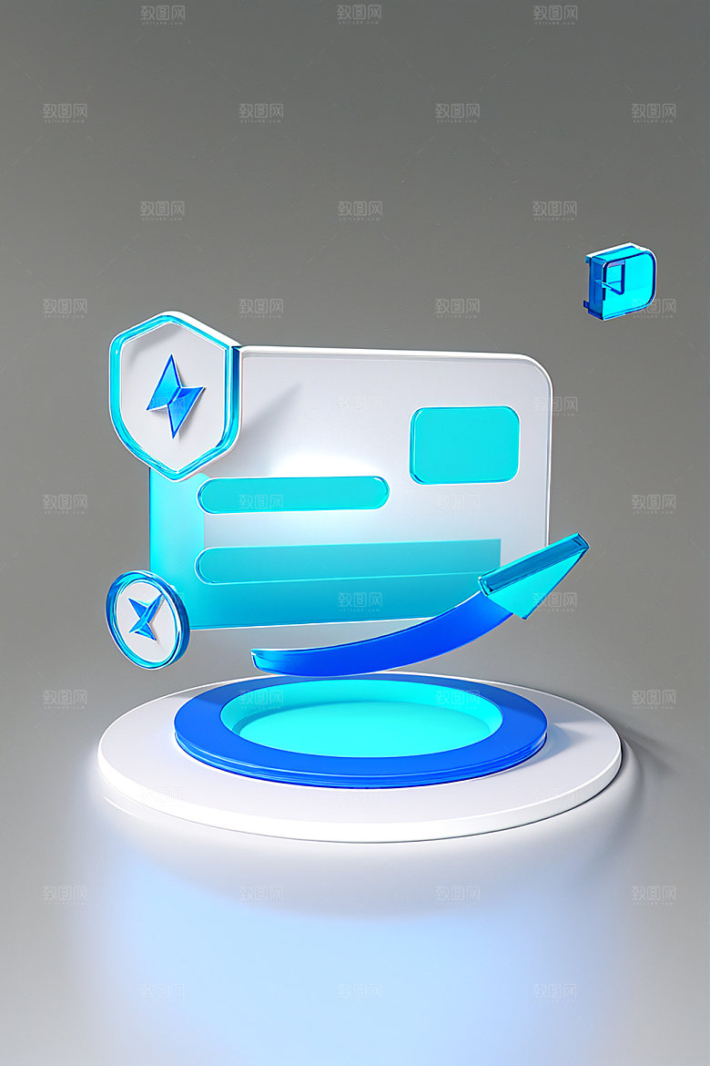 投资洽谈3D水晶图标