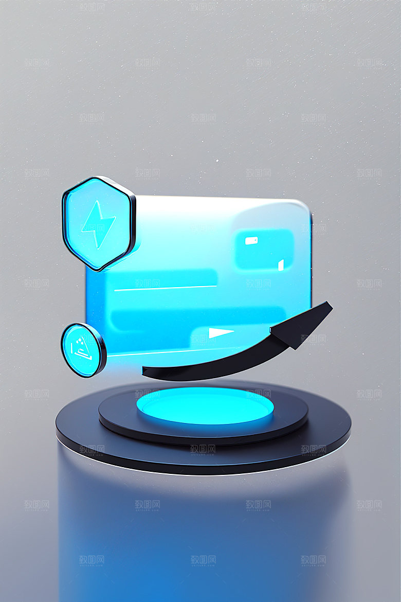 投资3D工作水晶图标
