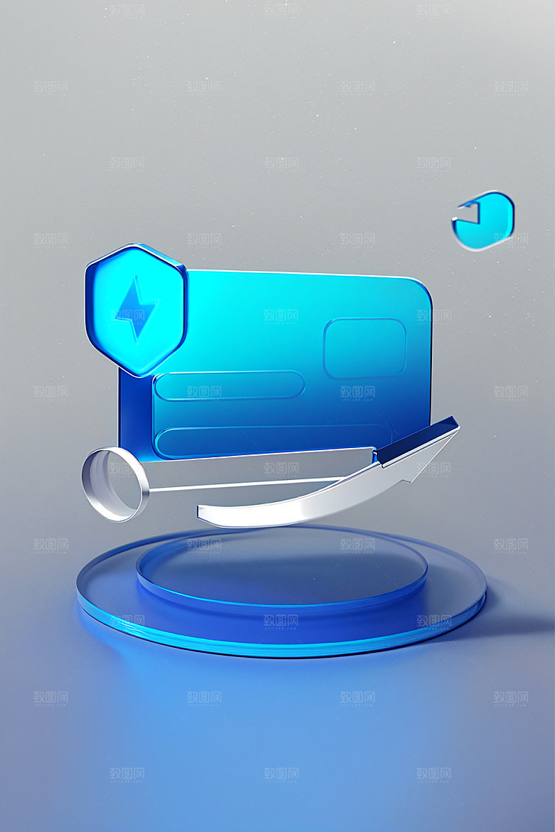 投资3D金融水晶图标