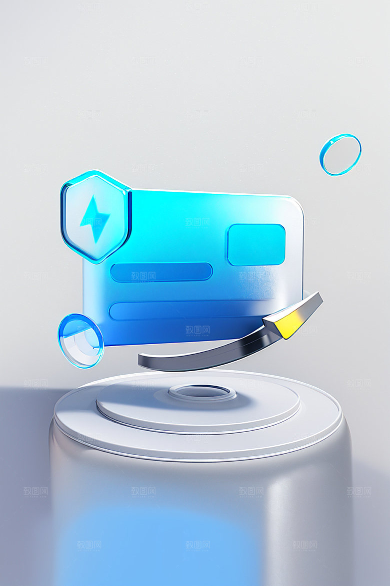 投资3D工作水晶图标